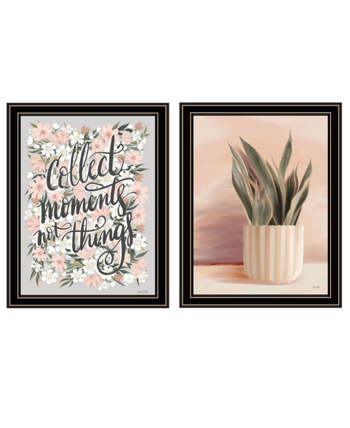 Set Of Two "Collect Moments Not Things" Black Framed Wall Art
