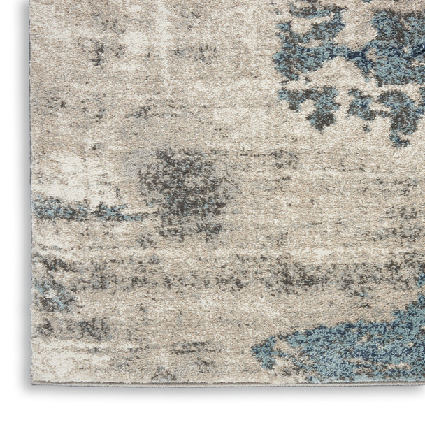 5' X 7' Blue Abstract Power Loom Area Rug