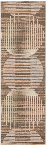 6' Brown Geometric Runner Rug