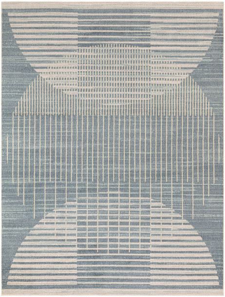 4' X 6' Blue Geometric Area Rug