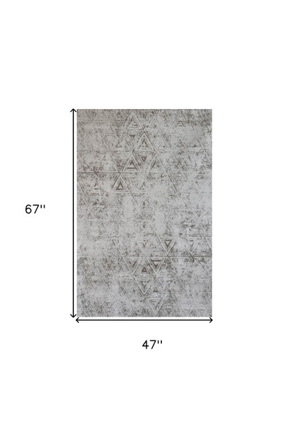 4' X 6' Cream and Beige Abstract Area Rug