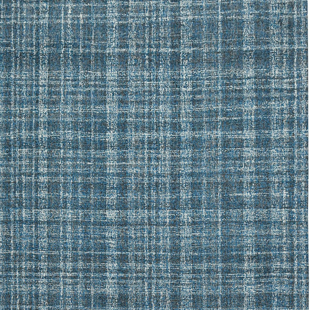 2' X 3' Turquoise Gray And Ivory Wool Plaid Hand Tufted Area Rug