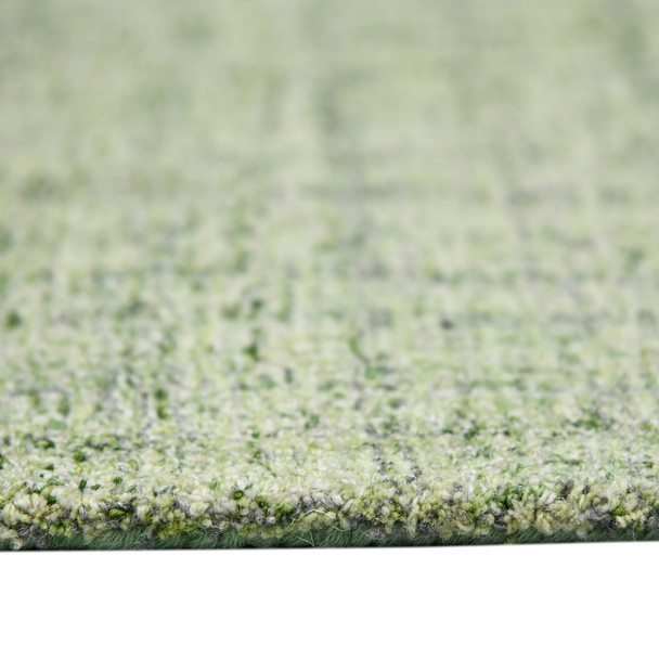 9' X 12' Green And Light Green Wool Striped Hand Tufted Area Rug