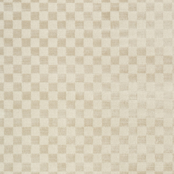 6' X 9' Beige Checkered Area Rug