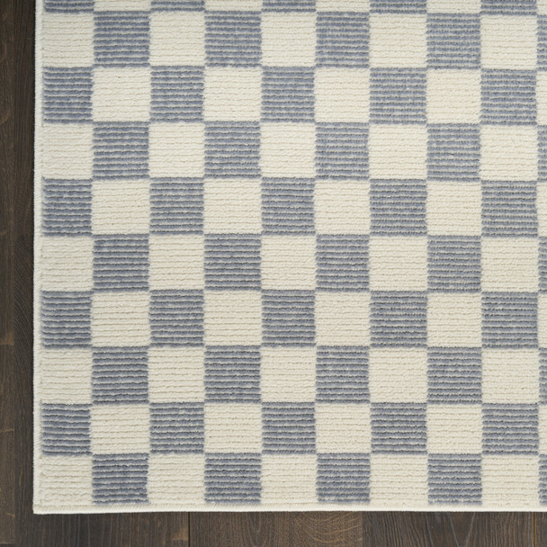 6' X 9' Ivory Checkered Area Rug