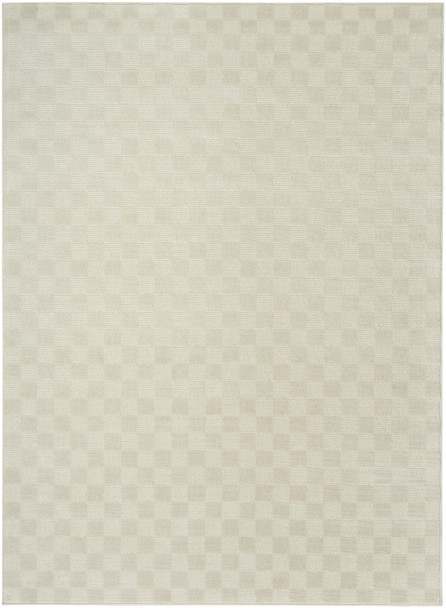6' X 9' Ivory Checkered Area Rug