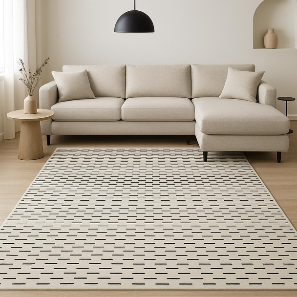 8' X 10' Ivory Geometric Area Rug
