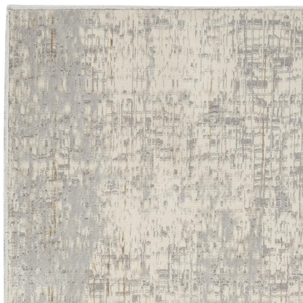7' Gray Abstract Runner Rug