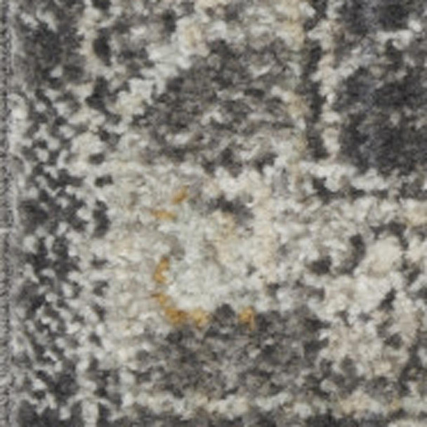 6' X 9' Gray Floral Distressed Area Rug