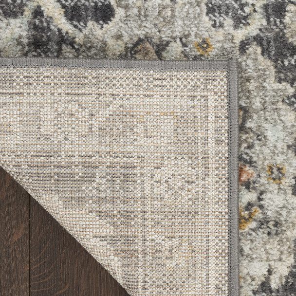 9' X 12' Gray Floral Distressed Area Rug
