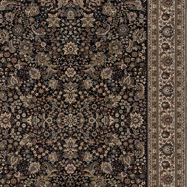4' X 6' Black And Ivory Oriental Area Rug