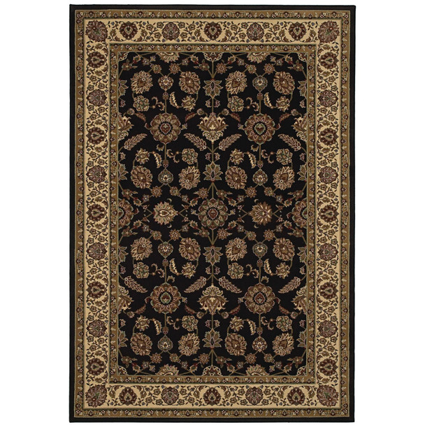5' X 8' Brown And Ivory Oriental Area Rug
