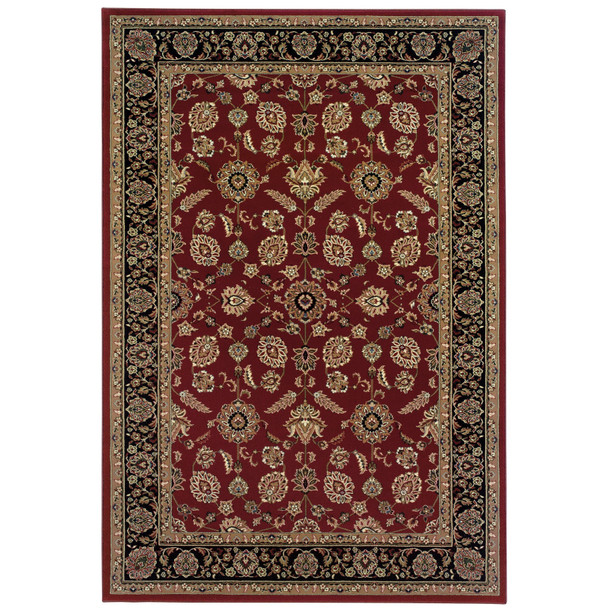 10' X 13' Red And Black Oriental Area Rug