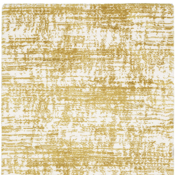 4' X 6' Gold And Ivory Abstract Area Rug