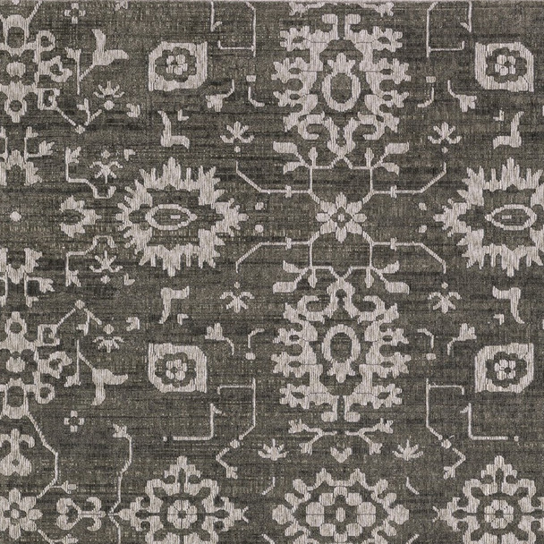 5' X 8' Gray And Ivory Oriental Area Rug