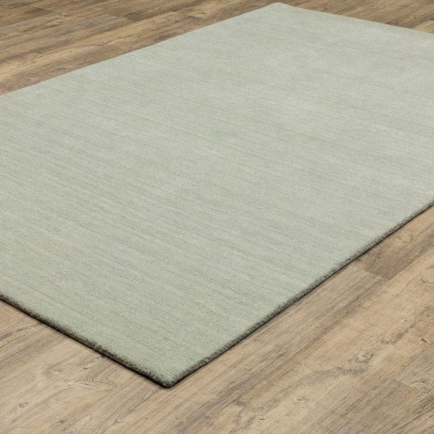 5' X 8' Silver Wool Hand Tufted Area Rug