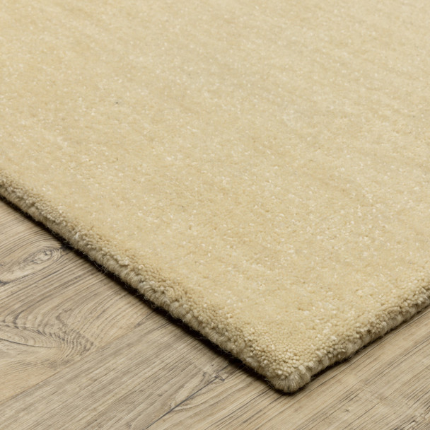 5' X 8' Beige Wool Hand Tufted Area Rug