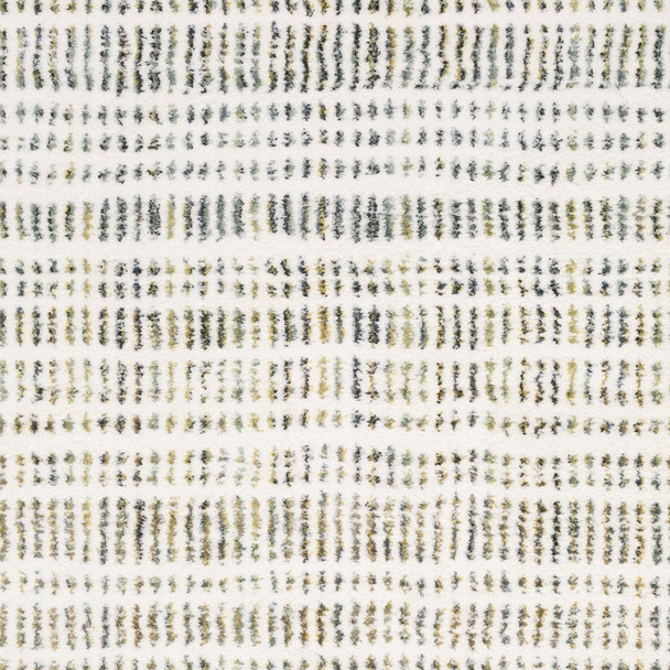 8' Ivory Yellow And Black Striped Runner Rug