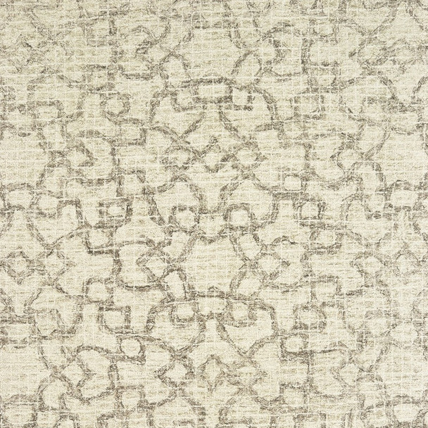4' X 6' Tan And Ivory Wool Geometric Hand Tufted Area Rug