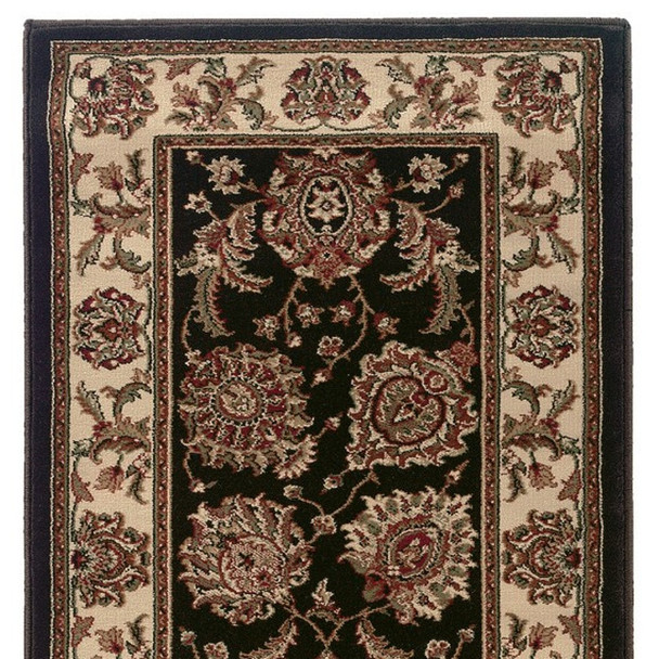 8' Brown Oriental Runner Rug