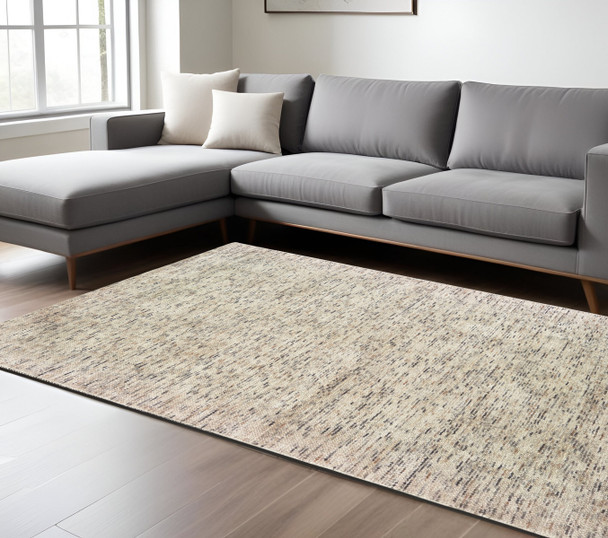 10' X 13' Ivory And Sand Hand Tufted Area Rug