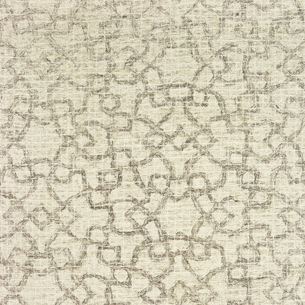 10' X 13' Tan And Ivory Wool Geometric Hand Tufted Area Rug