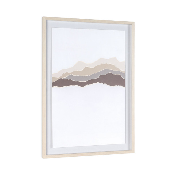 Torn Terrain I Gray Shadowbox Minimalistic Wall Art