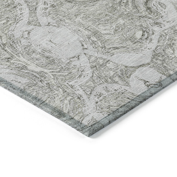 5' X 8' Ivory Taupe And Beige Abstract Washable Indoor Outdoor Area Rug