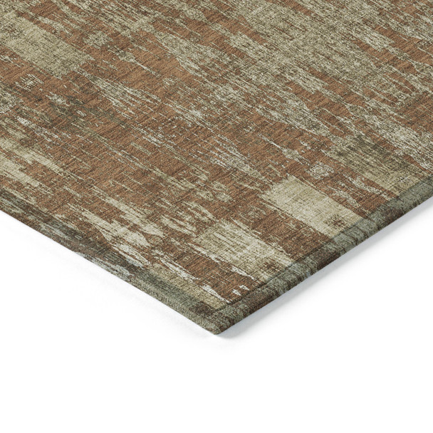 5' X 8' Orange Taupe And Beige Moroccan Washable Indoor Outdoor Area Rug