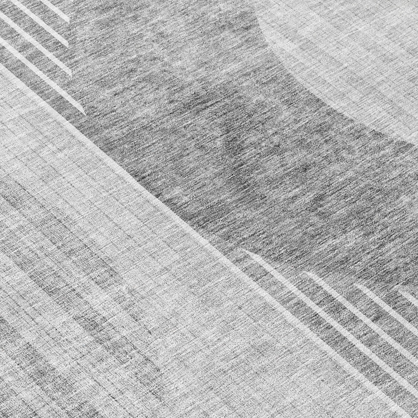 8' X 10' Gray Silver And Charcoal Geometric Washable Indoor Outdoor Area Rug