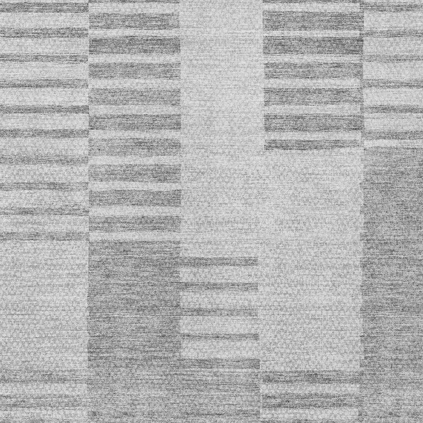 8' X 10' Silver Gray And Ivory Striped Washable Indoor Outdoor Area Rug