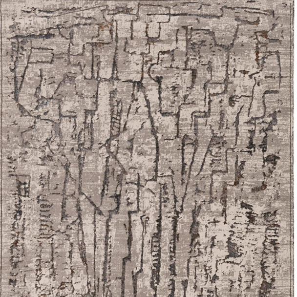 6' X 9' Gray And Black Abstract Distressed Area Rug