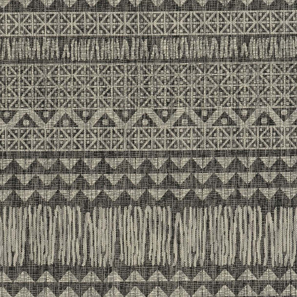 3' X 5' Charcoal And Gray Tribal Area Rug