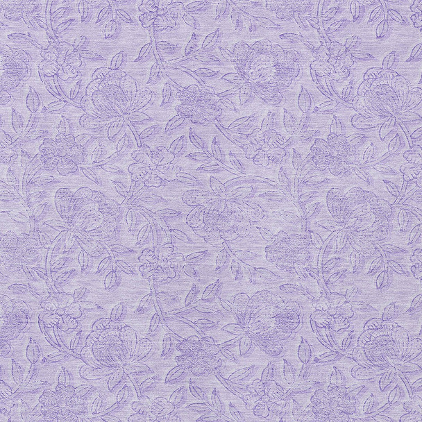 9' X 12' Lilac And Purple Floral Washable Indoor Outdoor Area Rug