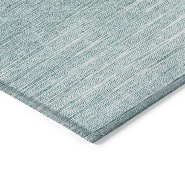 10' X 14' Aqua And Ivory Abstract Washable Indoor Outdoor Area Rug