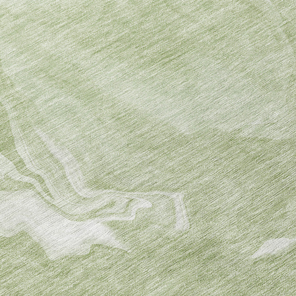 10' X 14' Artichoke Green Fern Green And Ivory Abstract Washable Indoor Outdoor Area Rug