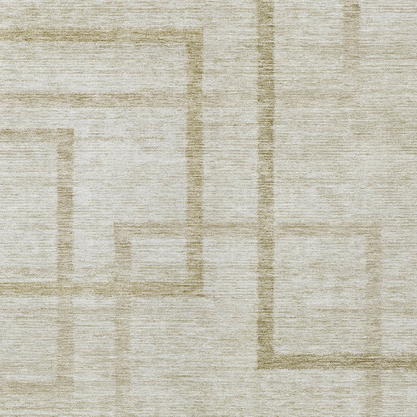3' X 5' Beige Tan And Taupe Geometric Washable Indoor Outdoor Area Rug