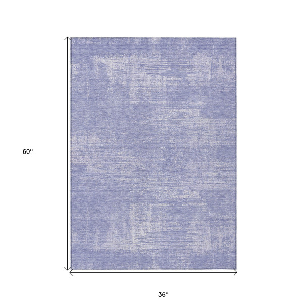 3' X 5' Lavender Purple And Lilac Abstract Washable Indoor Outdoor Area Rug