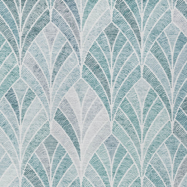 9' X 12' Aqua Mint Green And Silver Geometric Washable Indoor Outdoor Area Rug
