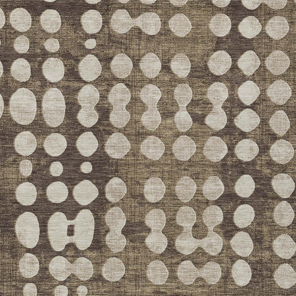 9' X 12' Brown And Beige Abstract Washable Indoor Outdoor Area Rug
