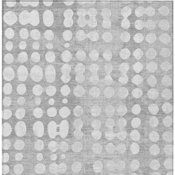 10' X 14' Gray And Ivory Abstract Washable Indoor Outdoor Area Rug