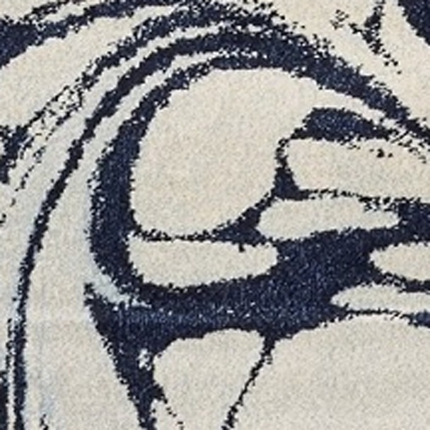 8' X 10' Blue And Ivory Abstract Shag Area Rug