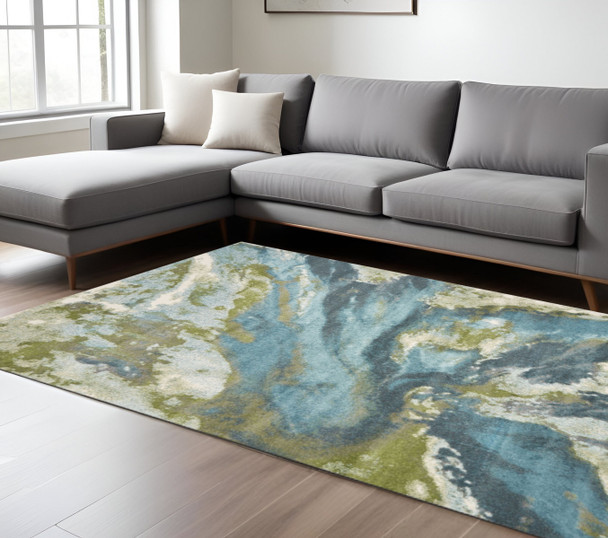 8' X 10' Multicoloured Shag Area Rug