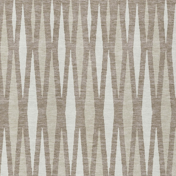 8' X 10' Taupe Beige And Ivory Geometric Washable Indoor Outdoor Area Rug
