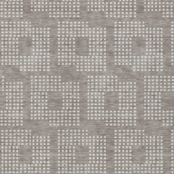 9' X 12' Taupe And Ivory Geometric Washable Indoor Outdoor Area Rug