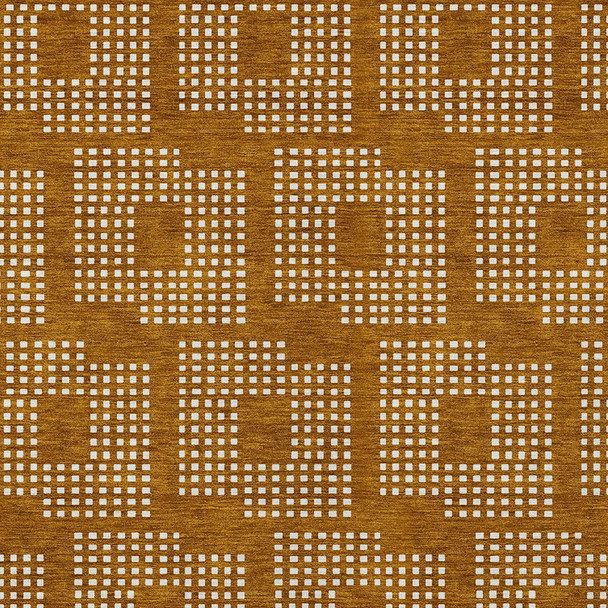 9' X 12' Terra Cotta And Ivory Geometric Washable Indoor Outdoor Area Rug