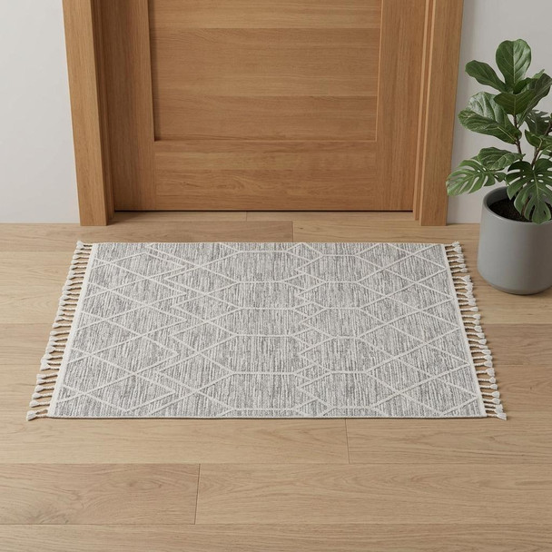 3' X 5' Ivory Geometric Area Rug