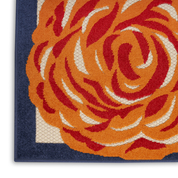 7' X 10' Multicolor Floral Stain Resistant Non Skid Area Rug