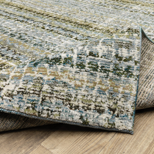 2' X 3' Blue And Green Abstract Area Rug