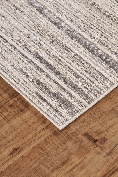 7' X 10' Black And Dark Gray Abstract Stain Resistant Area Rug